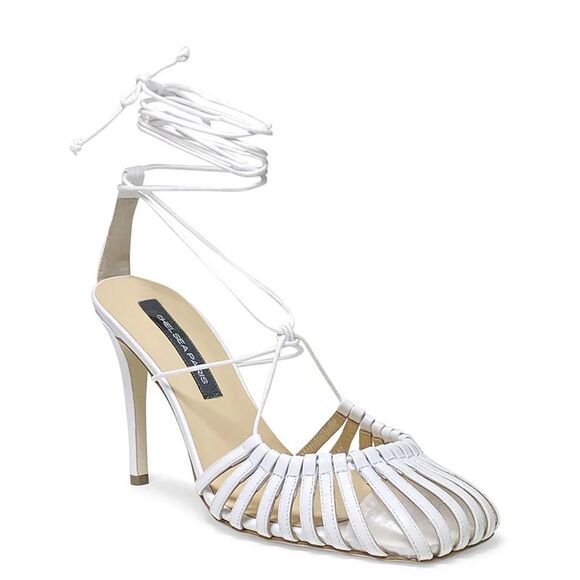 Chelsea Paris Womens Finn Lace Up Pump Cage Toe US 7.5 White EU 37.5 - NIB $595 - Picture 5 of 9
